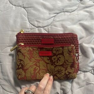 Modella cosmetic bags Red and Gold Mini Bag Set of 2 brand new